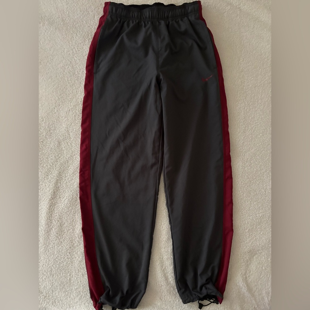 Nike Grey and Burgundy Joggers Size Small